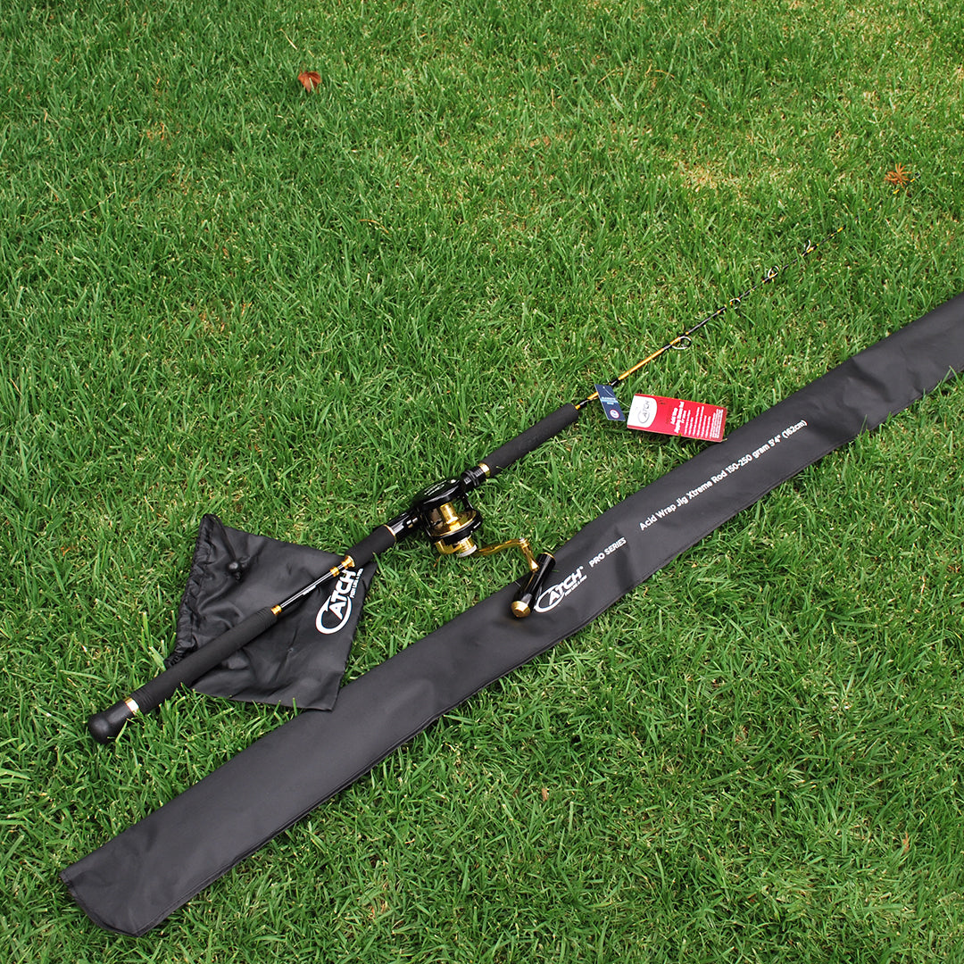 Catch Pro Series JGX5000 + Acid Wrap Jigging Combo with Braid 30kg Drag 5ft 4in 1 Piece 150-250 gram