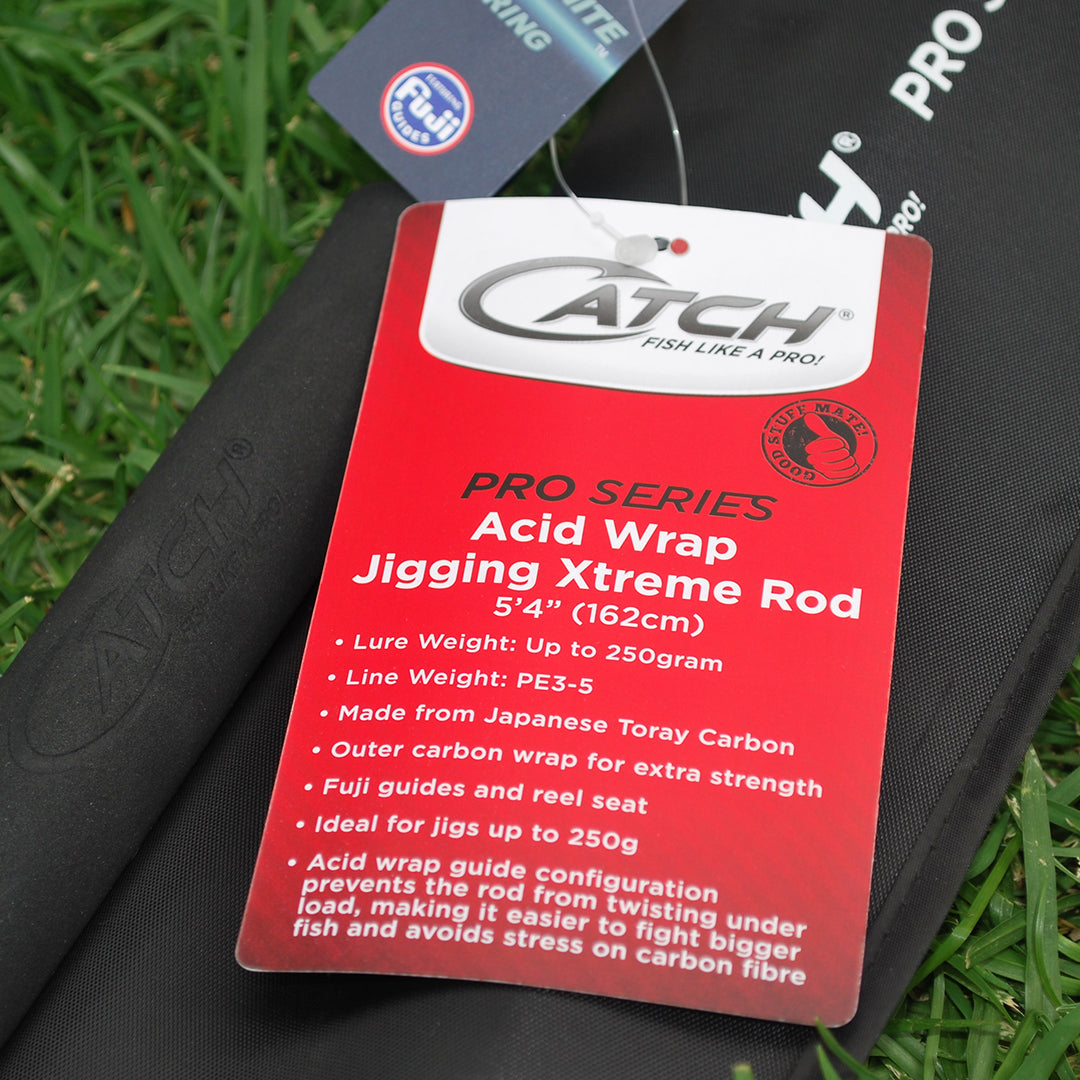Catch Pro Series JGX5000 + Acid Wrap Jigging Combo with Braid 30kg Drag 5ft 4in 1 Piece 150-250 gram