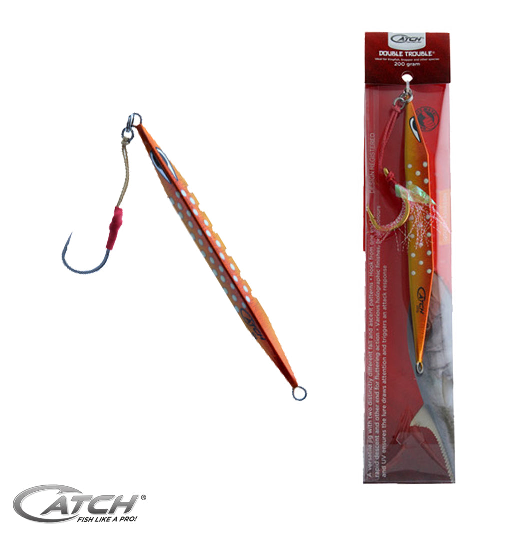 Catch Double Trouble Orange Assassin (60g-300g) - LURE ME - Online Fishing Tackle.