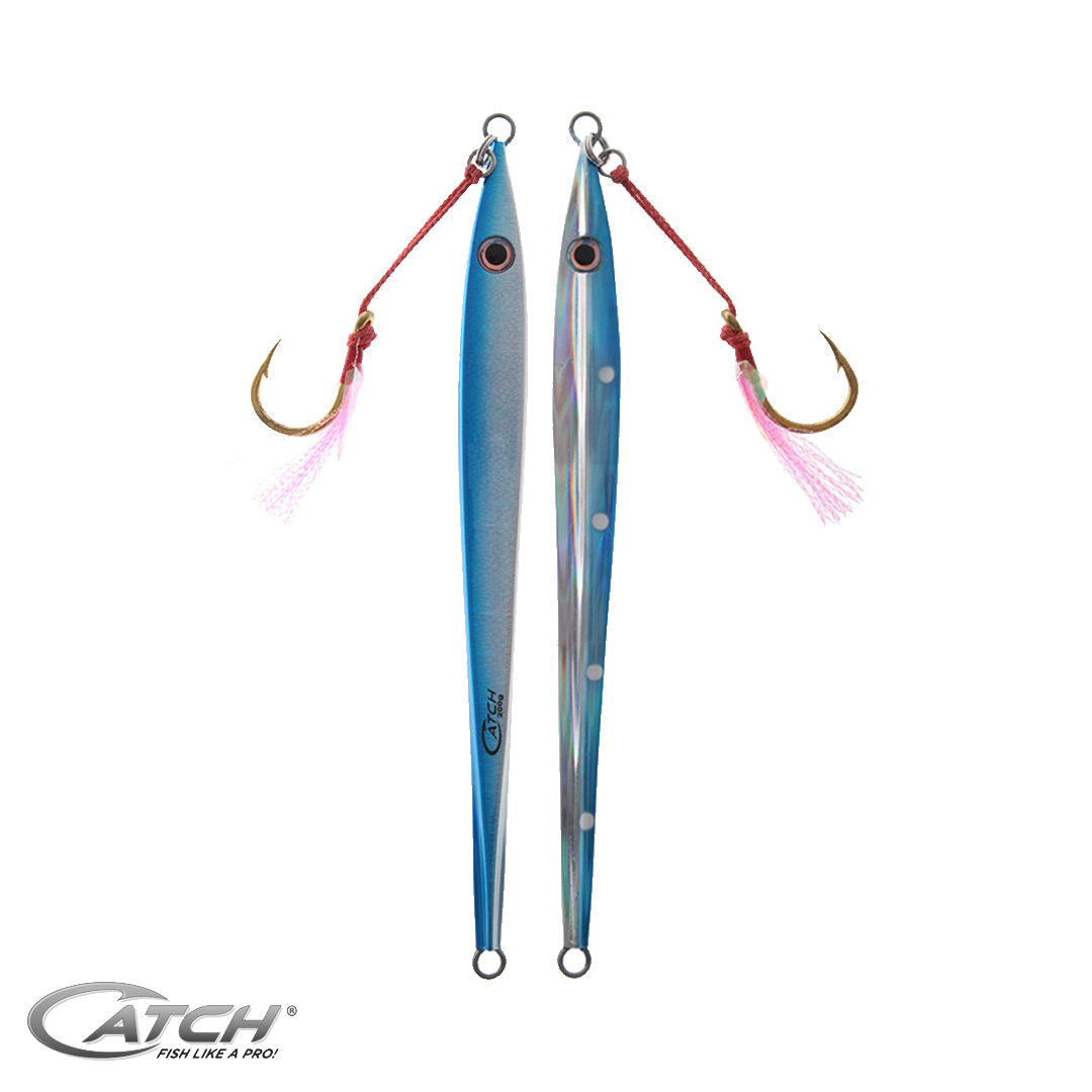 Catch Long John Slider Ballistic Blue Mechanical Jig (150-300g) - LURE ME - Online Fishing Tackle.