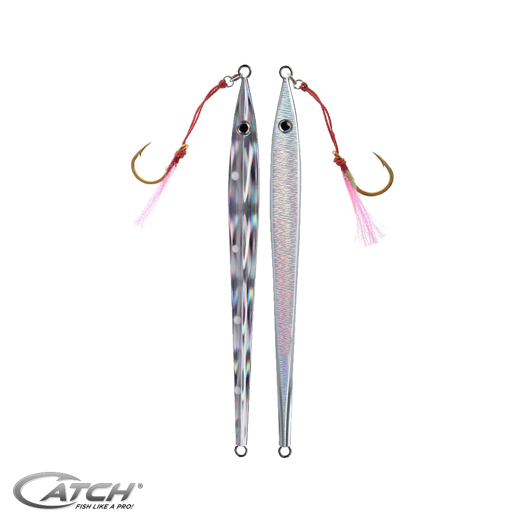 Catch Long John Slider White Warrior Mechanical Jig (150-300g) - LURE ME - Online Fishing Tackle.