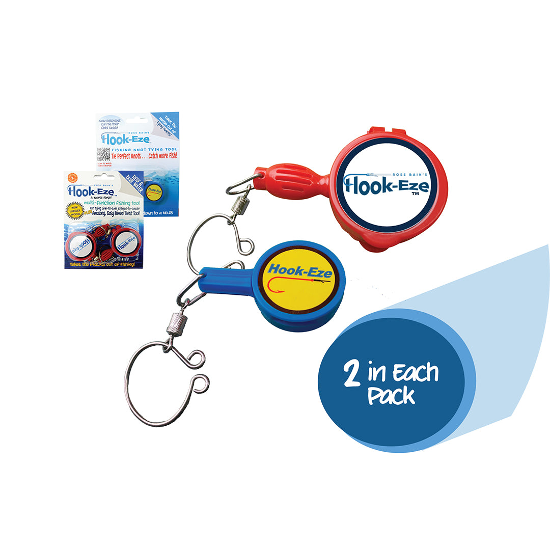 Large Hook Eze Fishing Knot Tying Tool Twin Pack in Red