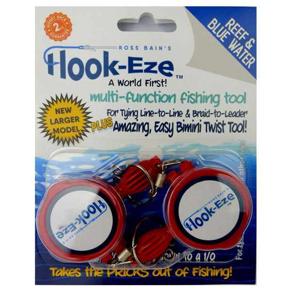 Large Hook Eze Fishing Knot Tying Tool Twin Pack in Red