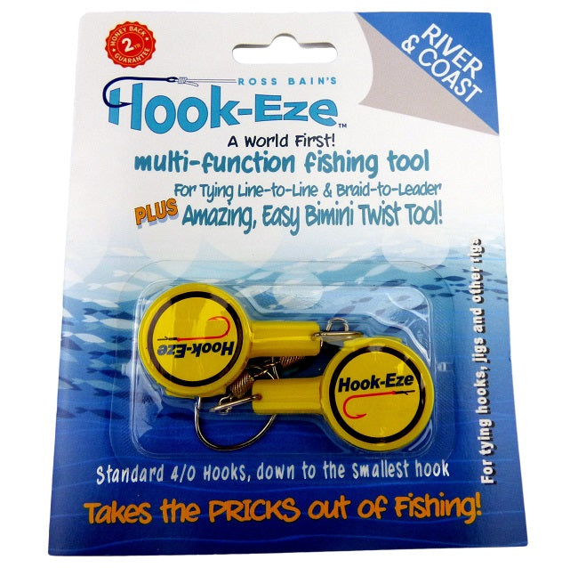 Hook Eze Fishing Knot Tying Tool Twin Pack in Yellow