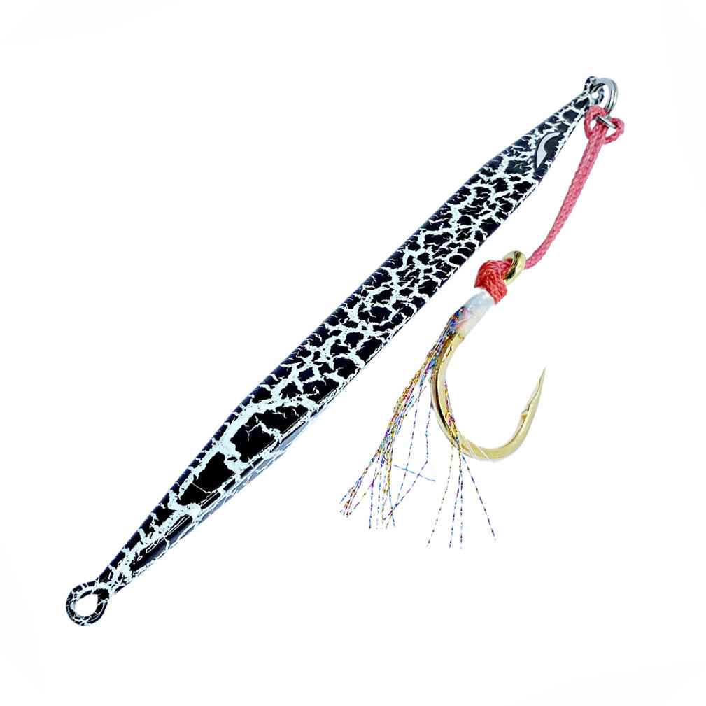 Catch Double Trouble Black Ninja Jig fishing lure with UV finish and glow for kingfish, snapper & bass