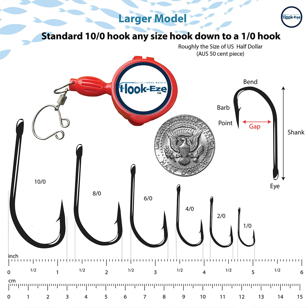 Large Hook Eze Fishing Knot Tying Tool Twin Pack in Red