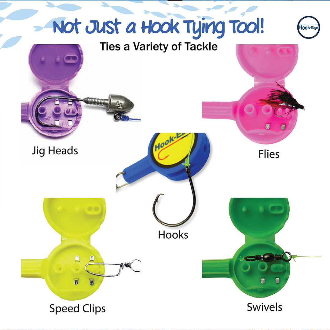 Large Hook Eze Fishing Knot Tying Tool Twin Pack in Red
