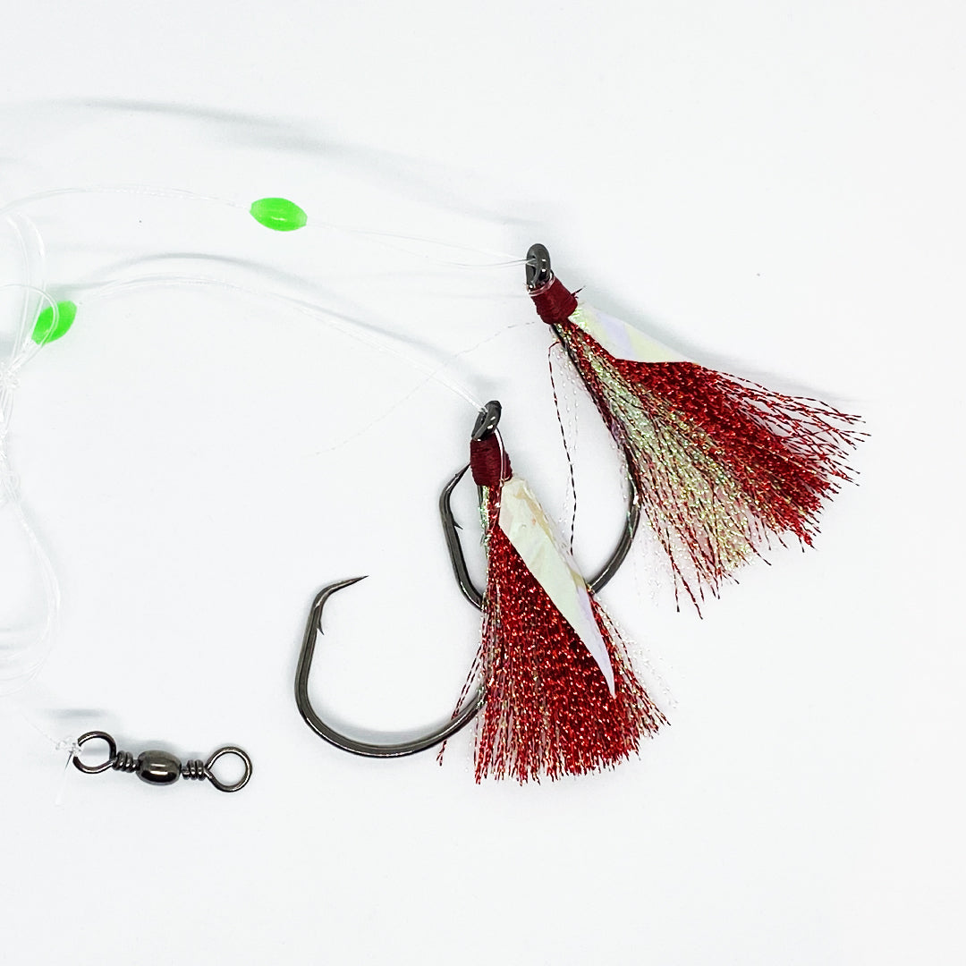 Snapper Tackle Puka Flasher Rig - Red and Blue – Lure Me