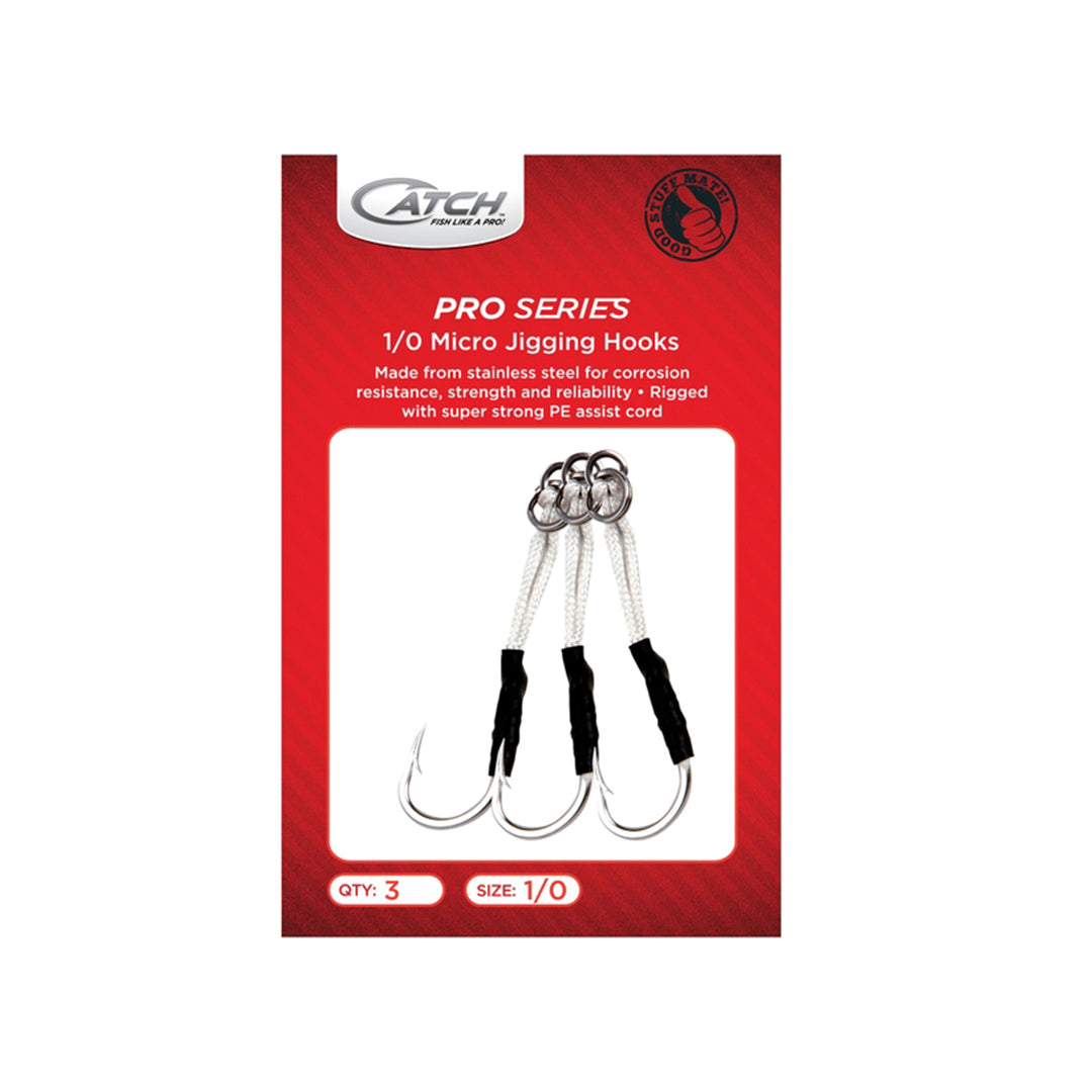 Replacement Assist Hooks for Jigs and LuresCatch Pro Series 1/0 SJ51 Micro Jig Assist Hooks