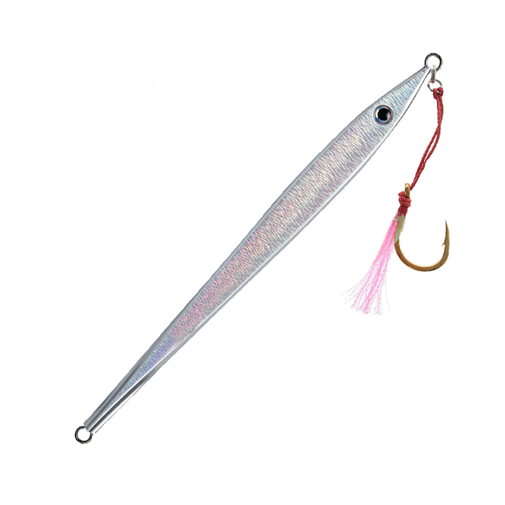 Silver Mechanical Kingfish Jig - Catch Long John Slider White Warrior Mechanical Jig (150-300g)