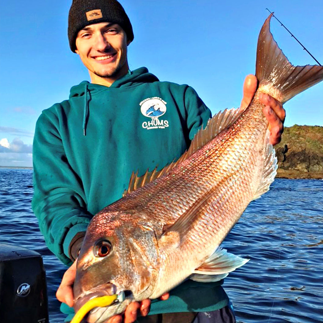 Snapper caught in soft baot - Catch Black Label Livies Bananarama
