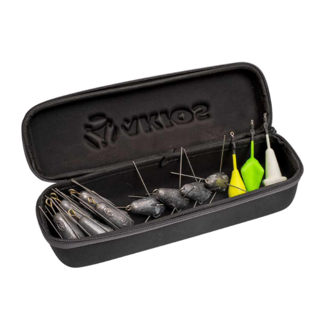 Akios Rigid Lead Lugger storing breakaway sinkers for NZ surfcasting