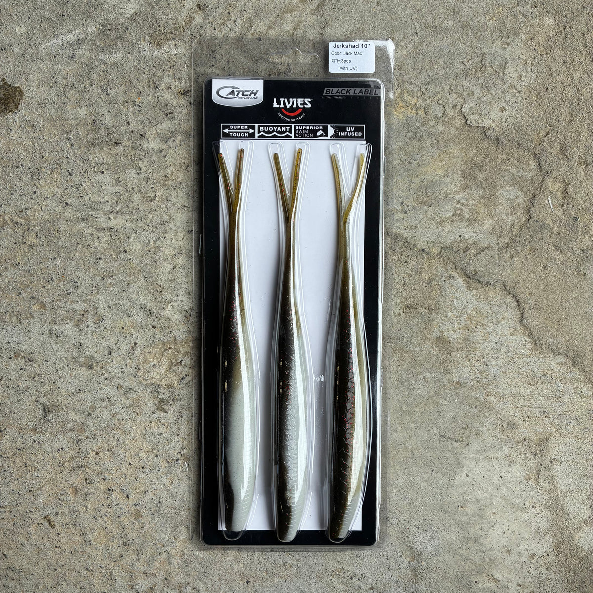 Catch 10" Black Label Livies Softbait Jack Mac UV 3 Pack