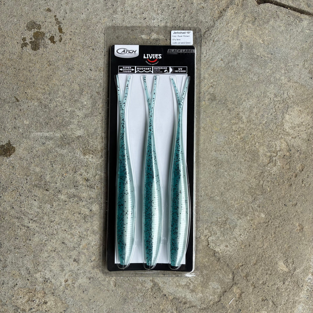 Catch 10" Black Label Livies Softbait Power Pilchard UV + Glow 3 Pack