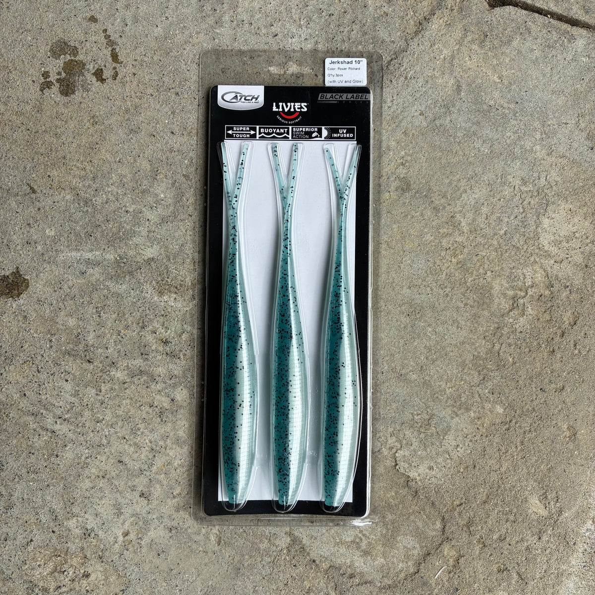 Catch 10" Black Label Livies Softbait Power Pilchard UV + Glow 3 Pack