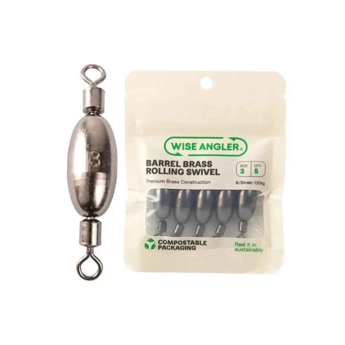 Wise Angler Barrel Weight Rolling Swivel 100kg – Strayline & Carolina ...