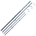 Fishing rods with green and red accents on a white background