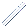 Fishing rod with three sections on a white background