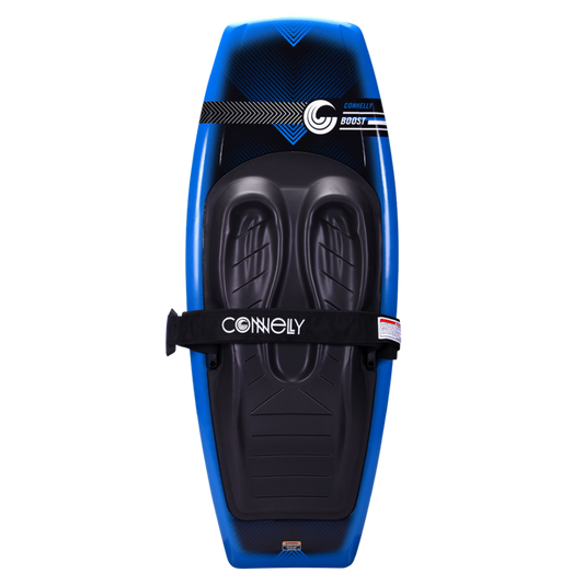 Blue and black Connelly wakeboard on a white background