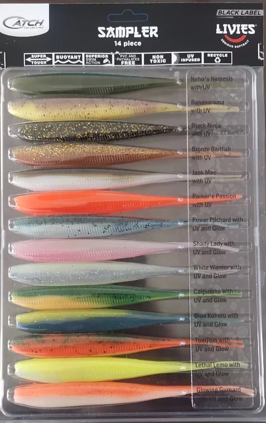 Catch Black Label 7 inch Soft Bait Sampler Pack