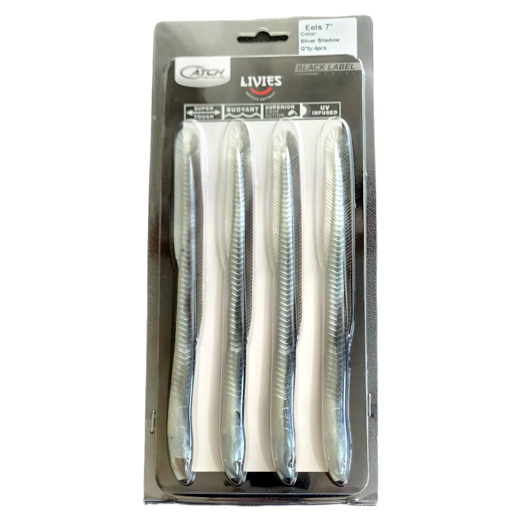 Catch Black Label Livies Eels Silver Shadow 4 x 7 inch Pack