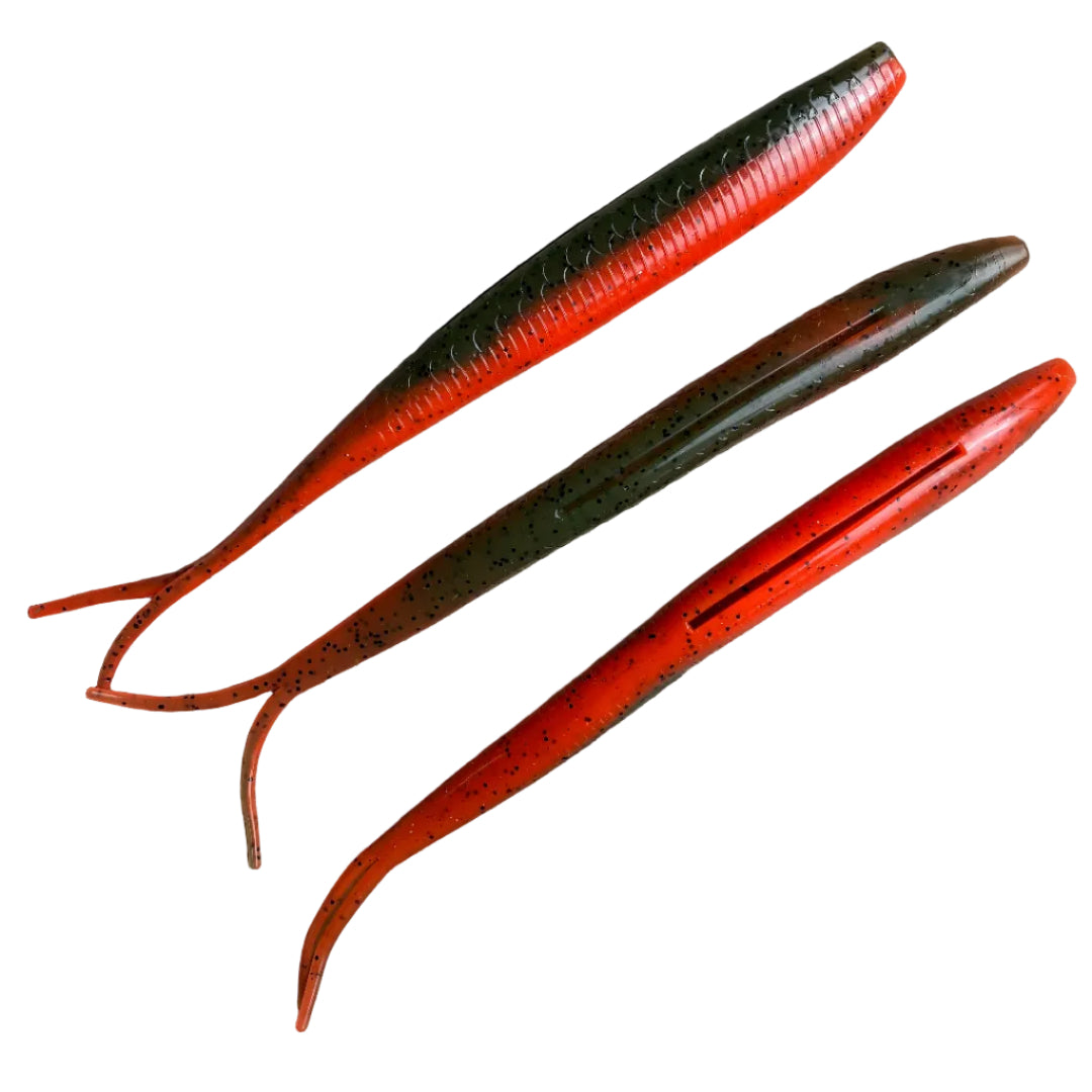 Catch 10” Black Label Livies Tom Tom UV 25cm soft bait lure pack of 3