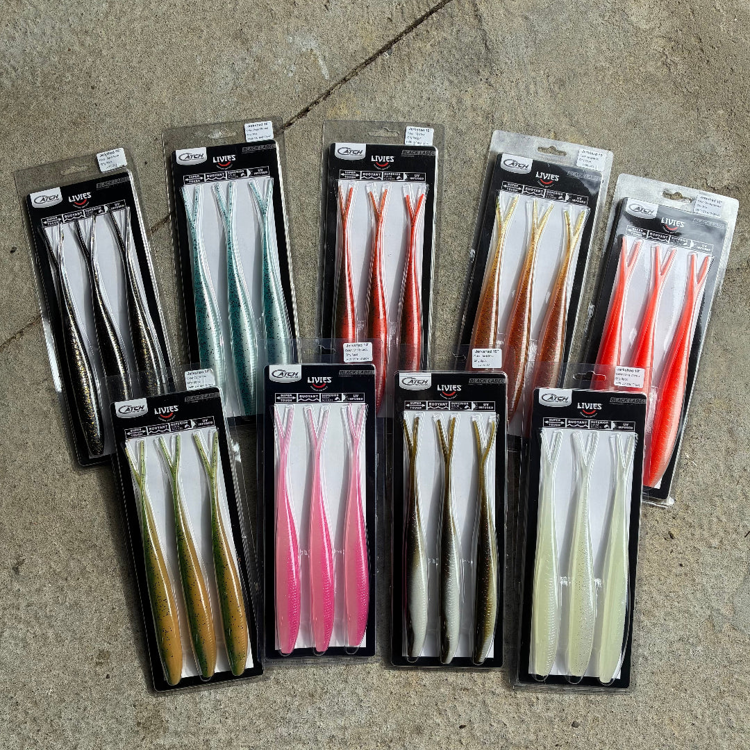 Catch Black Label 10 inch Jerkshad Soft Bait Range