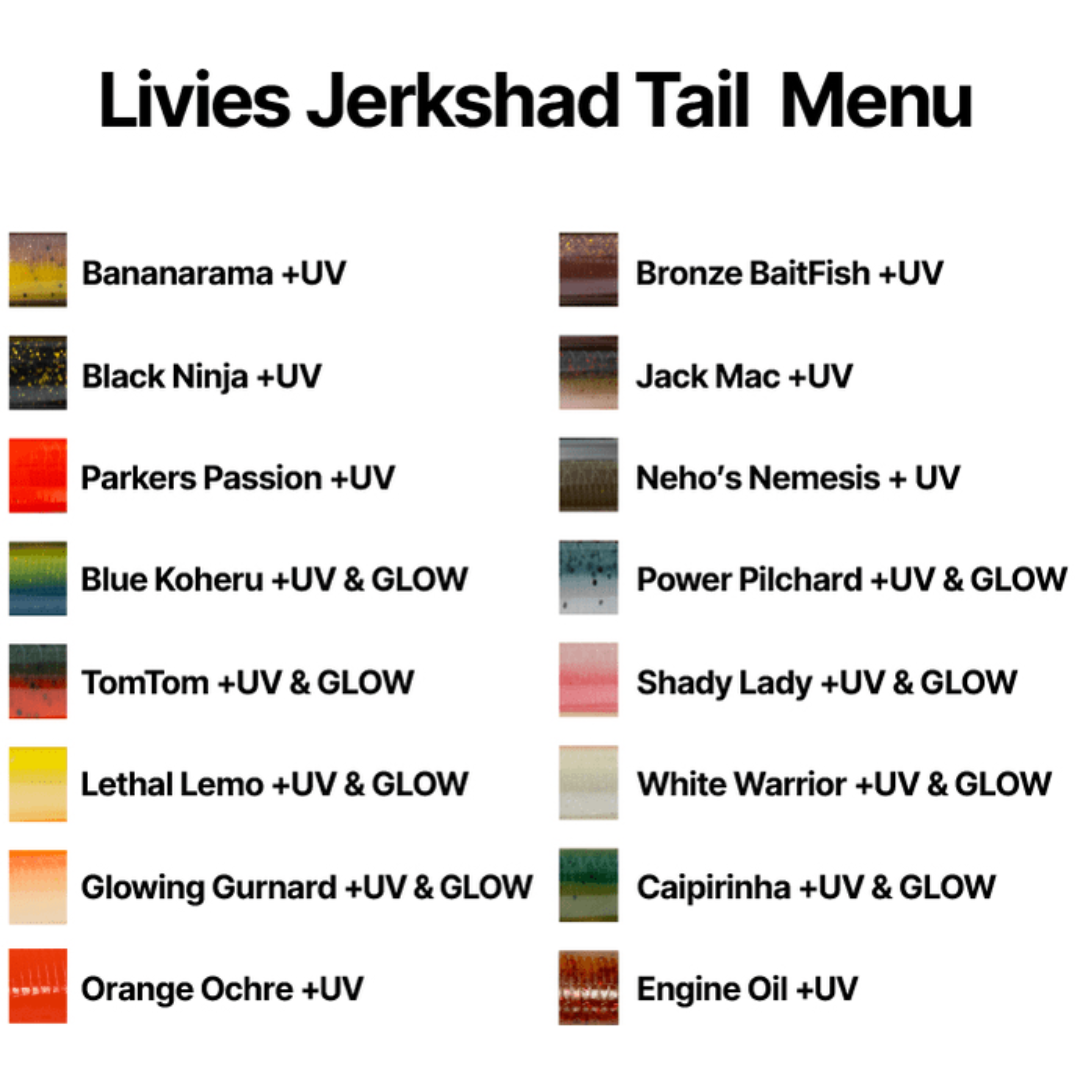 Catch Black Label Livies Softbait 5 or 7" Jerkshad - Engine Oil