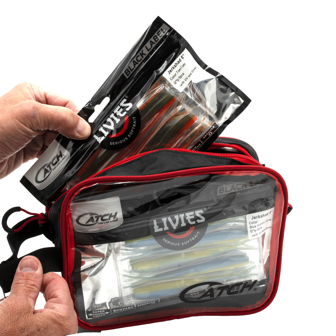 Compact Catch Softbait Bag for organising fishing softbaits