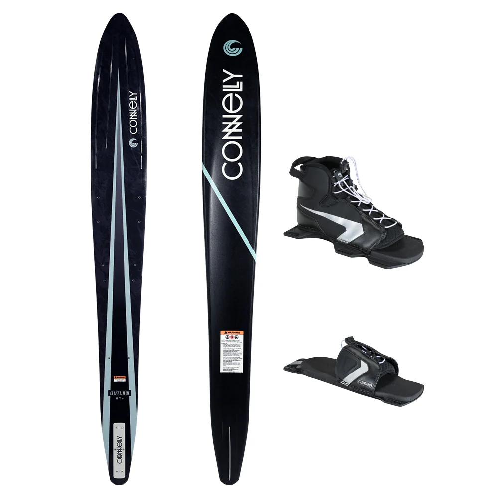Connelly Outlaw Slalom Ski W/Shadow Front Boot & Lace Adjustable RTP - Lure Me - Online Fishing Tackle