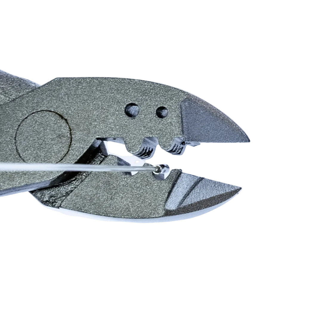 Close-up of a knife sharpener with a white background