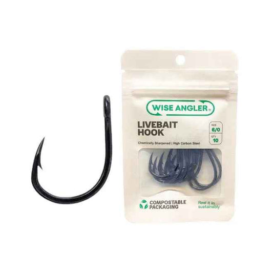 Wise Angler Live Bait Hooks – High Carbon Steel Black Nickel Fishing Hooks NZ