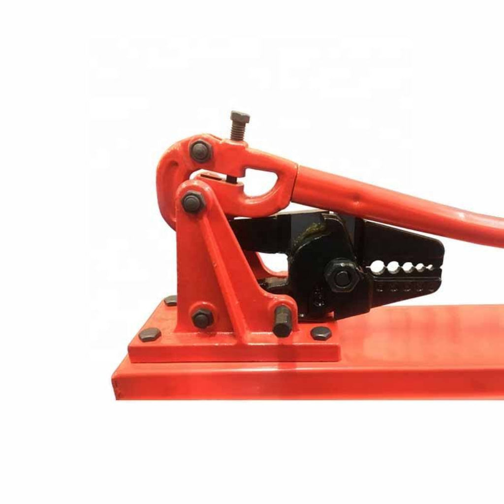 Red metal tool on a white background