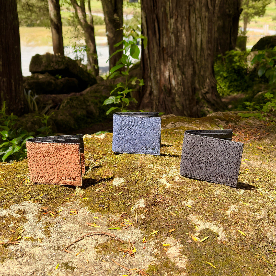 Crafted from real fish leather, each piece carries its own natural texture and pattern.