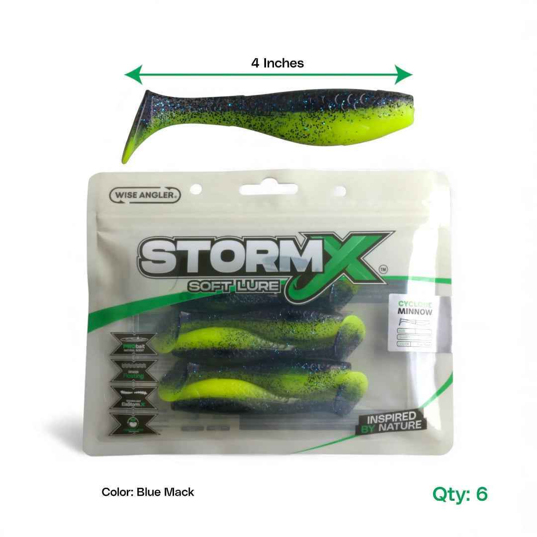 StormX Storm Shad Blue Mack Soft Lure 4"