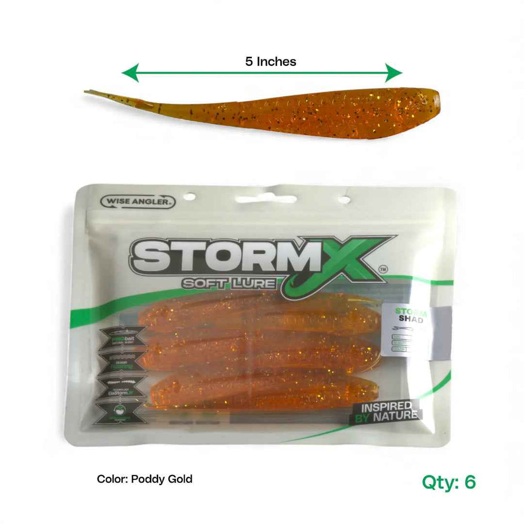 StormX Storm Shad Poddy Gold Soft Lure 5"