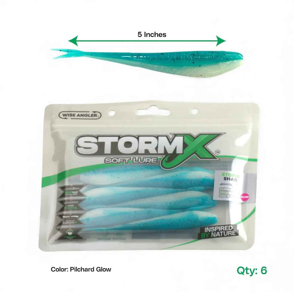 StormX Storm Shad Pilchard Glow UV Soft Lure 5"