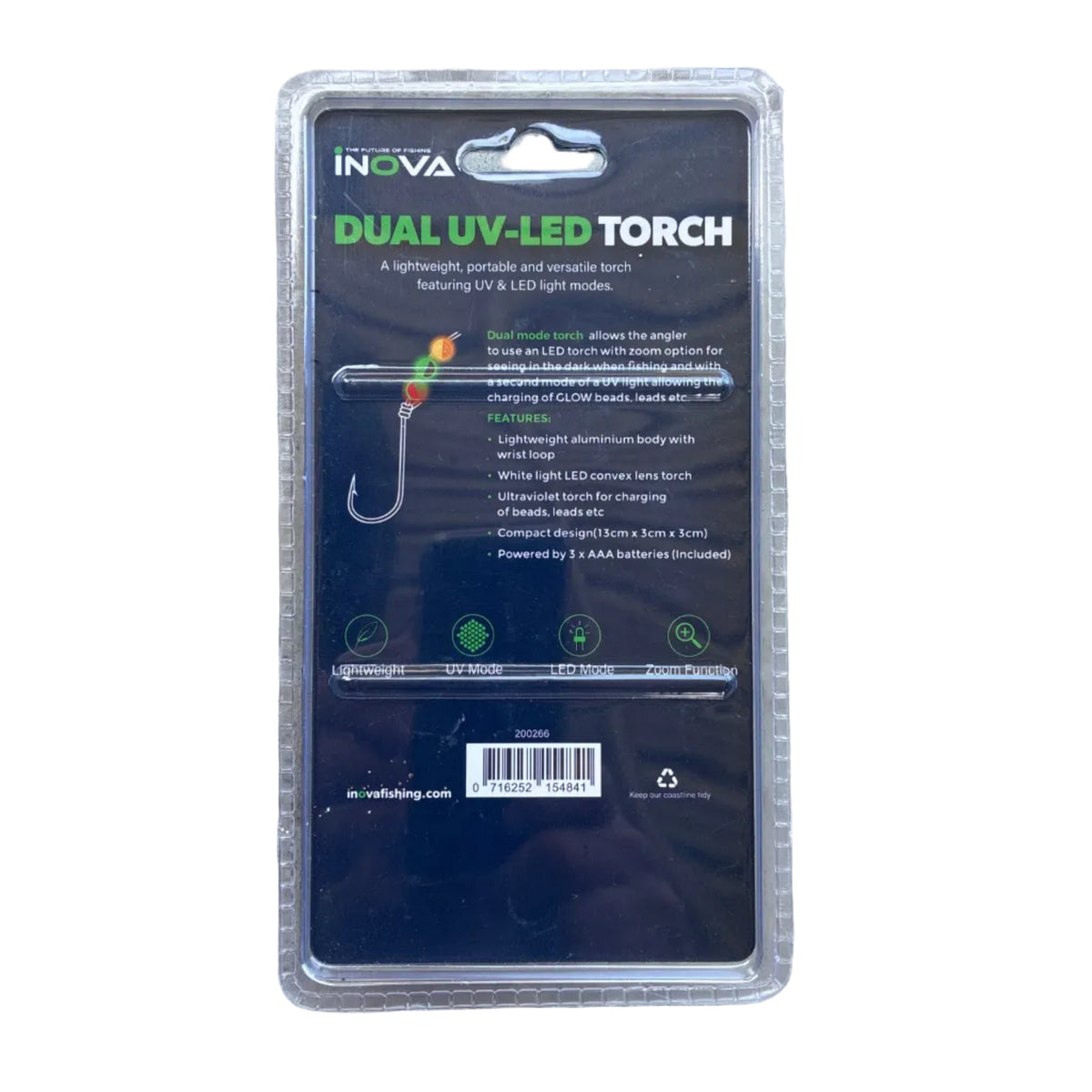 Packaged Inova dual-UV LED torch
