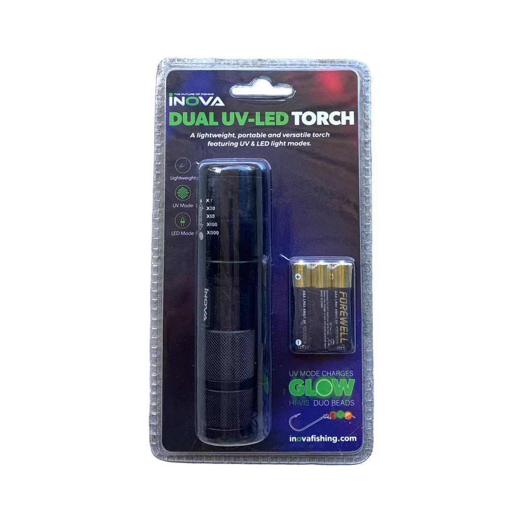 Packaged dual function fishing torch