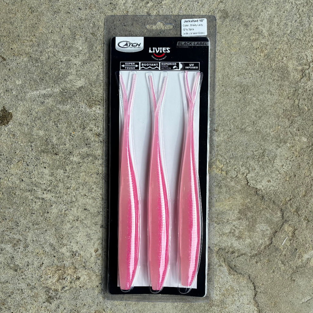Pink 10 inch Catch Soft Bait in packet