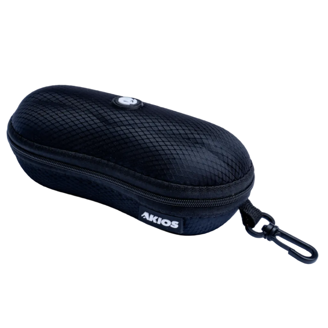 Black hard-shell carrying case with 'AKIOS' branding on a white background