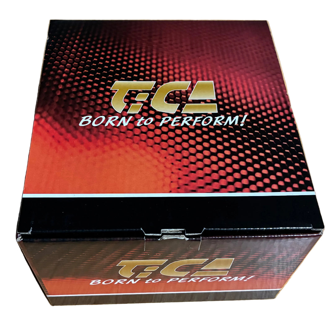 TCA branded box with 'Born to Perform' 