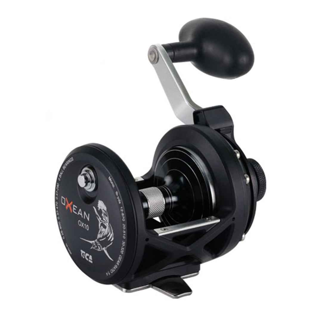 tica oxean ox10 10kg max drag level wind fishing reel close up