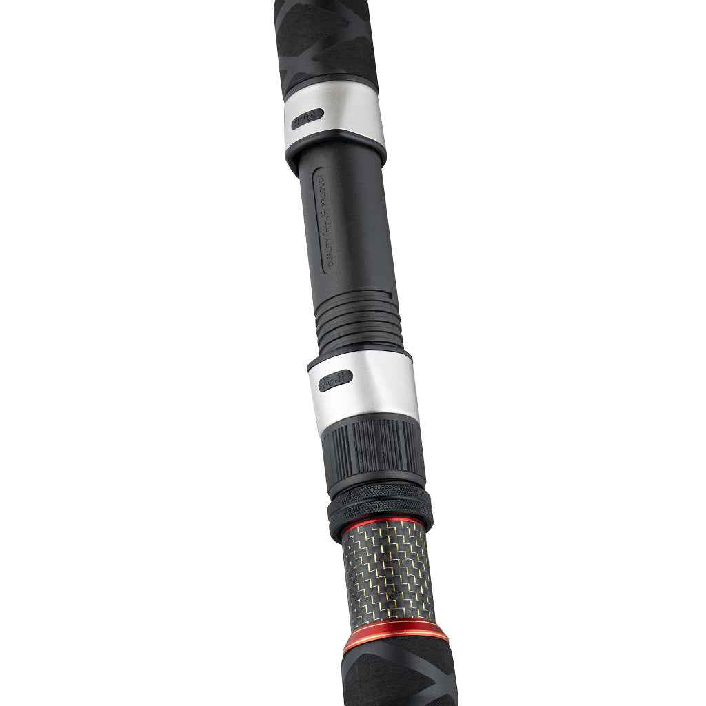 Topwater travel fishing rod reel seat detail
