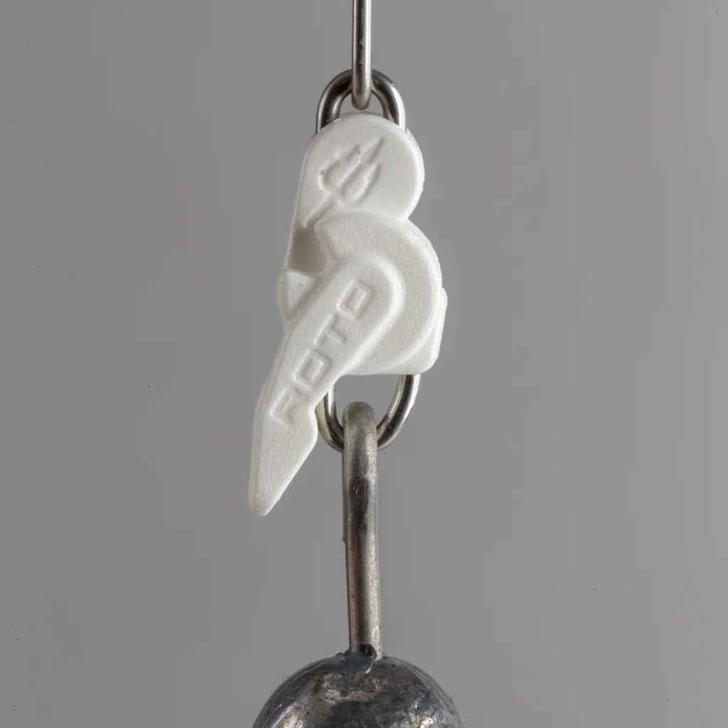 Trident Tackle Roto bait clip detail close up sinker attached