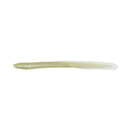 Silicone worm fishing lure on a white background
