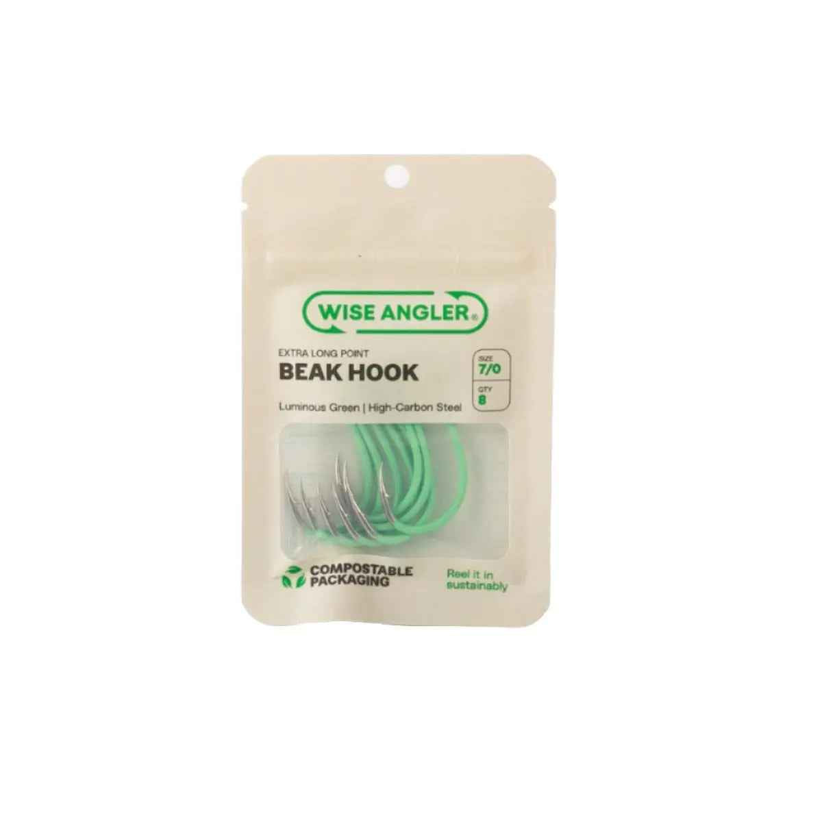 Wise Angler Beak Hook Luminous Green – Extra Long Point High-Performance Hook NZ