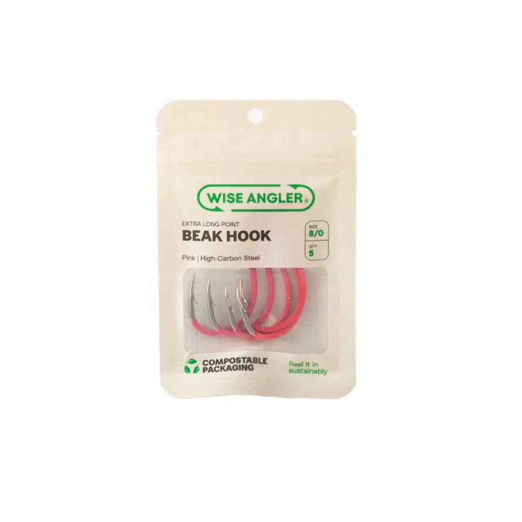Wise Angler Beak Hook Extra Long Point Pink – UV Bait Fishing Hook NZ
