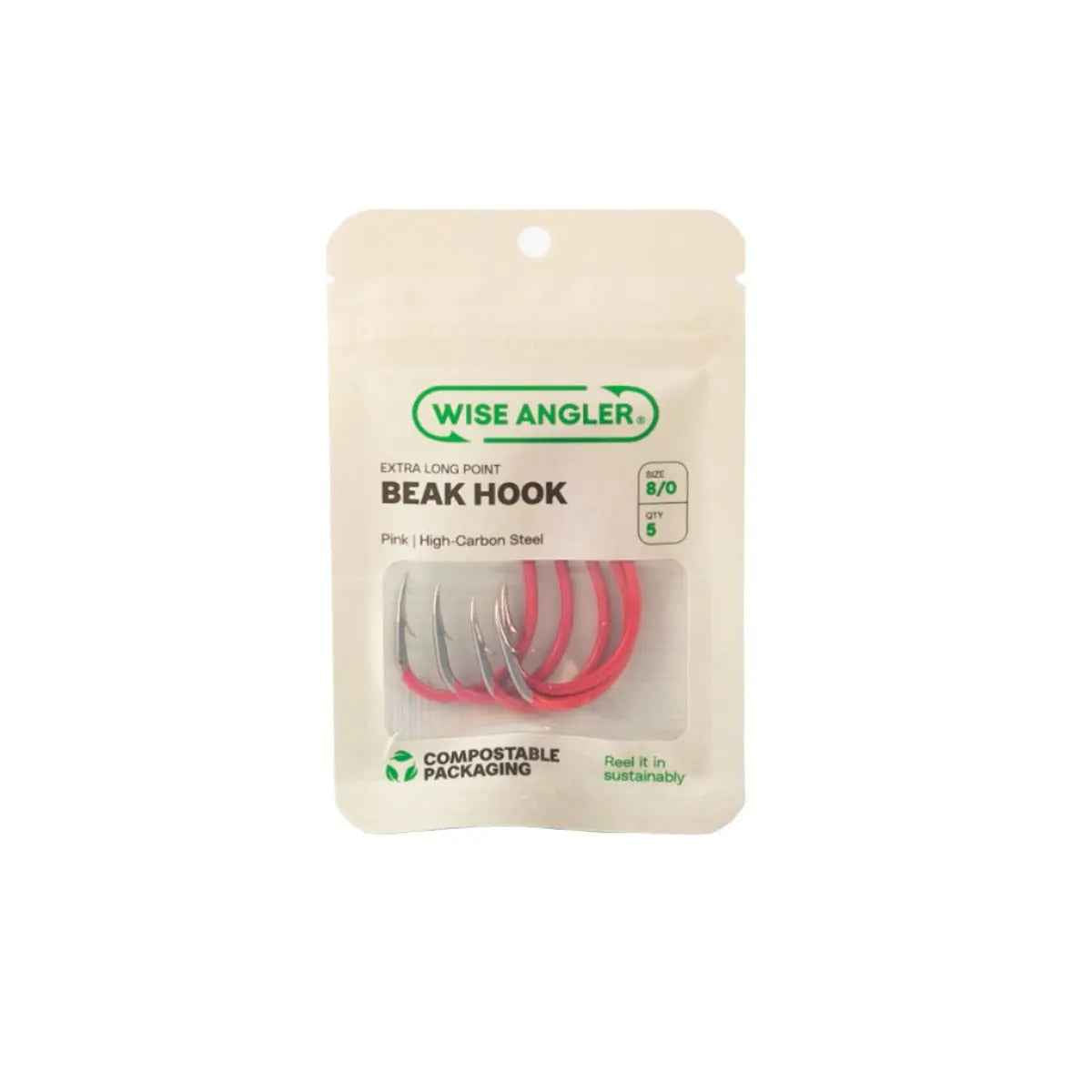 Wise Angler Beak Hook Extra Long Point Pink – UV Bait Fishing Hook NZ