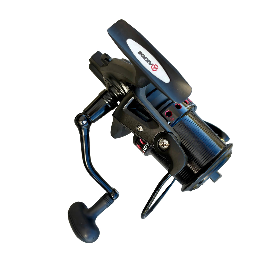akios airloop r10 surfcasting reel from above